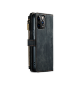iPhone 12 Pro | iPhone 12 Pro - CaseMe™ Multifunktionel Læder Etui / Pung - Sort - DELUXECOVERS.DK