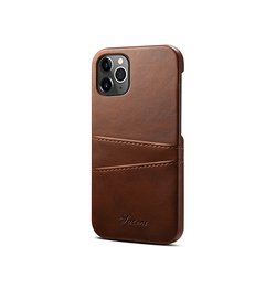 iPhone 12 Pro | iPhone 12 Pro - NX Design Læder Cover M. Kortholder - Brun - DELUXECOVERS.DK