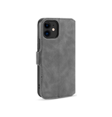 iPhone 12 | iPhone 12 - DG.MING™ Classical Læder Etui / Taske M. Pung - Grå - DELUXECOVERS.DK