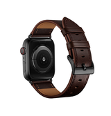 Apple Watch 42mm | Apple Watch (42/44/SE/45/46/49mm) -  L'Empiri™ Verona Ægte Læder Rem - Mørkebrun - DELUXECOVERS.DK