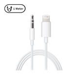 Kabel | Lightning til Minijack 3.5mm Aux Kabel | - Hvid 1M - DELUXECOVERS.DK