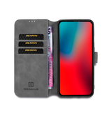 iPhone 12 | iPhone 12 - DG.MING™ Classical Læder Etui / Taske M. Pung - Grå - DELUXECOVERS.DK
