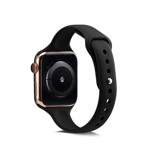 Apple Watch 38mm | Apple Watch (38/40/SE/41mm) - ICON™ Tynd Classic Silikone Rem - Sort - DELUXECOVERS.DK