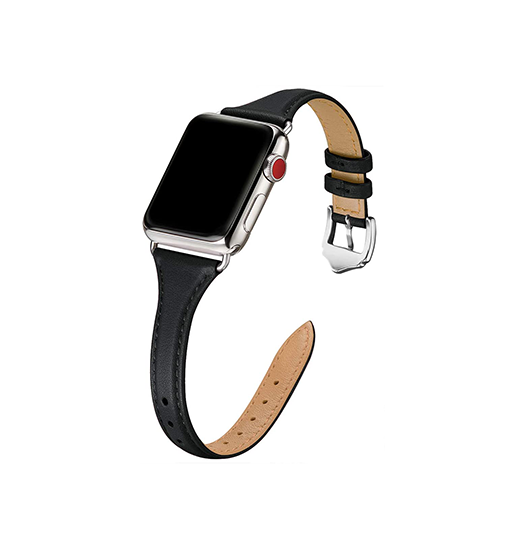 Apple Watch 38-42mm | Apple Watch (38/40/SE/41/42mm) - Wonder™ Classic Læder Rem - Sort - DELUXECOVERS.DK