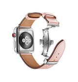 Apple Watch 38mm | Apple Watch (38/40/SE/41/42mm) - BOX-W Kalveskinds Læder Rem - Rose - DELUXECOVERS.DK
