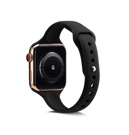 Apple Watch 42mm | Apple Watch (42/44/SE/45mm & Ultra) - ICON™ Tynd Classic Silikone Rem - Sort - DELUXECOVERS.DK