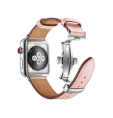 Apple Watch 42mm | Apple Watch (42/44/SE/45mm & Ultra) - BOX-W Kalveskinds Læder Rem - Rose - DELUXECOVERS.DK