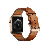 Apple Watch 42mm | Apple Watch (42/44/SE/45mm & Ultra) -  L'Empiri™ Verona Ægte Læder Rem - Cognac - DELUXECOVERS.DK