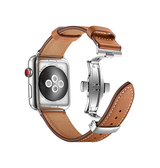 Apple Watch 38mm | Apple Watch (38/40/SE/41/42mm) - BOX-W Kalveskinds Læder Rem - Brun - DELUXECOVERS.DK
