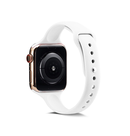 Apple Watch 42mm | Apple Watch (42/44/SE/45/46/49mm) - ICON™ Tynd Classic Silikone Rem - Hvid - DELUXECOVERS.DK