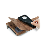 iPhone 12 | iPhone 12 - CaseMe™ Multifunktionel Læder Etui / Pung - Brun - DELUXECOVERS.DK