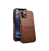iPhone 12 Pro Max | iPhone 12 Pro Max - NX Design™ Læder Cover M. Kortholder - Brun - DELUXECOVERS.DK