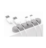 Kabel Beskytter | ORICO™ | Skrivebord Silikone Kabel holder til 5 stk - Grå - DELUXECOVERS.DK