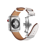 Apple Watch 38mm | Apple Watch (38/40/SE/41/42mm) - BOX-W Kalveskinds Læder Rem - Hvid - DELUXECOVERS.DK
