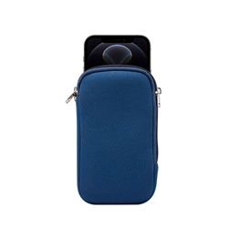 iPhone 11 Pro Max | iPhone 11 Pro Max - Simple Nylon Sleeve Etui M. Lynlås - Navy / Blå - DELUXECOVERS.DK