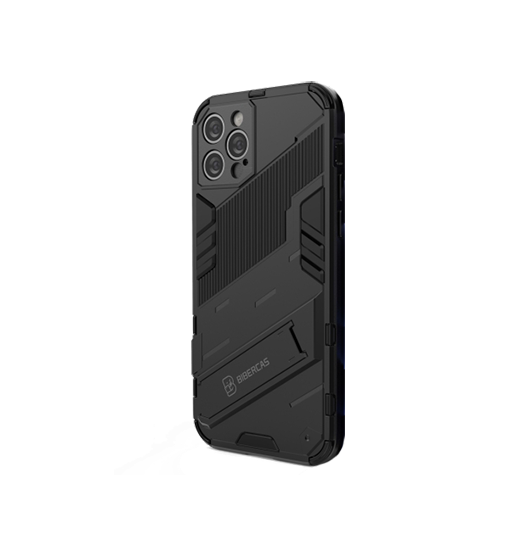 iPhone 12 Pro Max | iPhone 12 Pro Max - Eagle™ PRZ Stødsikkert Cover M. Kickstand - Sort - DELUXECOVERS.DK