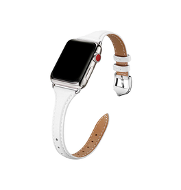 Apple Watch 38mm | Apple Watch (38/40/SE/41/42mm) - Wonder™ Classic Læder Rem - Hvid - DELUXECOVERS.DK