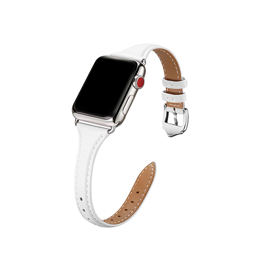 Apple Watch 38mm | Apple Watch (38/40/SE/41mm) - Wonder™ Classic Læder Rem - Hvid - DELUXECOVERS.DK