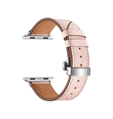 Apple Watch 38mm | Apple Watch (38/40/SE/41mm) - BOX-W Kalveskinds Læder Rem - Rose - DELUXECOVERS.DK