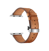 Apple Watch 38mm | Apple Watch (38/40/SE/41/42mm) - BOX-W Kalveskinds Læder Rem - Brun - DELUXECOVERS.DK