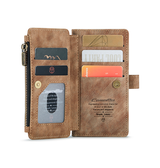 iPhone 12 | iPhone 12 - CaseMe™ Multifunktionel Læder Etui / Pung - Brun - DELUXECOVERS.DK
