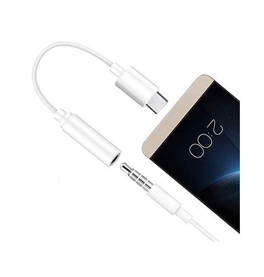 USB-C til 3.5mm Mini-jack Stik Hun - Adapter - 5cm - Hvid – DeluxeCovers