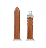 Apple Watch 38mm | Apple Watch (38/40/SE/41/42mm) - BOX-W Kalveskinds Læder Rem - Brun - DELUXECOVERS.DK