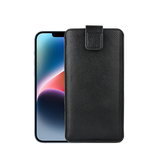 iPhone 14 Max | iPhone 14 Plus - Verona Læder Sleeve M. Lukning - Black Onyx - DELUXECOVERS.DK