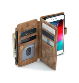iPhone 7 / 8 / SE (2020/2022) | iPhone 7/8/SE(2020/2022) - CaseMe™ Multifunktionel Læder Etui / Pung - Brun - DELUXECOVERS.DK