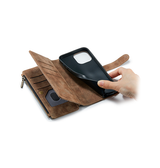 iPhone 13 | iPhone 13 - CaseMe™ Multifunktionel Læder Etui / Pung - Brun - DELUXECOVERS.DK