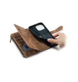 iPhone 13 Pro Max | iPhone 13 Pro Max - CaseMe™ Multifunktionel Læder Etui / Pung - Brun - DELUXECOVERS.DK