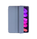 iPad Mini 6 | iPad Mini 6/7 (2021/2024) - LUX™ Smart Trifold Silikone Cover - Navy/Lilla - DELUXECOVERS.DK