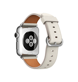 Apple Watch 42mm | Apple Watch (42/44/SE/45/46/49mm) - Deluxe™ Classic Læder Rem - Snow - DELUXECOVERS.DK
