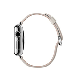 Apple Watch 38mm | Apple Watch (38/40/SE/41mm) - Deluxe™ Classic Ægte Læder Rem - Snow - DELUXECOVERS.DK