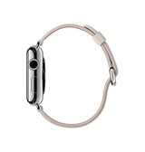 Apple Watch 42mm | Apple Watch (42/44/SE/45/46/49mm) - Deluxe™ Classic Læder Rem - Snow - DELUXECOVERS.DK