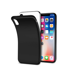 iPhone X / XS | iPhone X/Xs - PRO+ Design Mat Slim Silikone Cover - Sort - DELUXECOVERS.DK