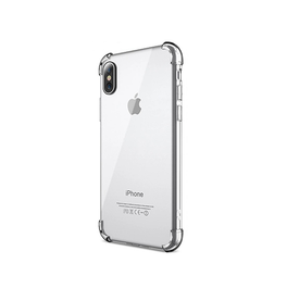 iPhone X / XS | iPhone X/Xs - Silent Stødsikker Silikone Cover - Gennemsigtig - DELUXECOVERS.DK