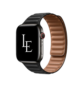 Apple Watch 38mm | Apple Watch (38/40/SE/41/42mm) - L'Empiri™ Magnetisk Læder Rem - Sort - DELUXECOVERS.DK