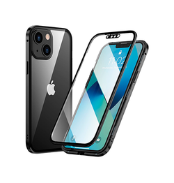 iPhone 14 Max | iPhone 14 Plus - Full 360⁰ Cover Magnetisk m. Beskyttelseglas - Sort - DELUXECOVERS.DK