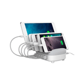 USB Ladestation | ORICO™ | MINIBUS USB Ladestation til 5 Enheder 40W - Hvid - DELUXECOVERS.DK