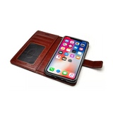 iPhone XS Max | iPhone XS Max - Deluxe Læder Etui Med Pung - Brun - DELUXECOVERS.DK