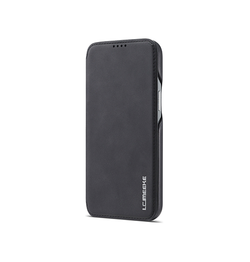 iPhone 12 Mini | iPhone 12 Mini - LC.IMEEKE™ Læder Flip Cover M. Kortholder - Sort - DELUXECOVERS.DK