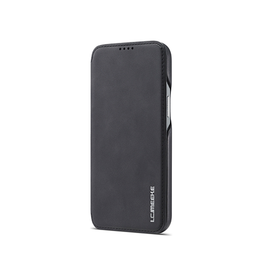 iPhone 12 Mini | iPhone 12 Mini - LC.IMEEKE™ Læder Flip Cover M. Kortholder - Sort - DELUXECOVERS.DK