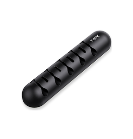 Kabel Beskytter | TOPK™ | Skrivebord Silikone Kabel holder til 5 stk - Sort - DELUXECOVERS.DK