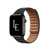 Apple Watch 42mm | Apple Watch (42/44/SE/45/46/49mm) - L'Empiri™ Magnetisk Læder Rem - Sort - DELUXECOVERS.DK