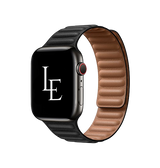 Apple Watch 42mm | Apple Watch (42/44/SE/45mm & Ultra) - L'Empiri™ Magnetisk Læder Rem - Sort - DELUXECOVERS.DK