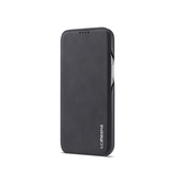iPhone 12 | iPhone 12 - LC.IMEEKE™ Læder Flip Cover M. Kortholder - Sort - DELUXECOVERS.DK