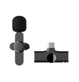 Mikrofon | USB-C | Trådløs Mikrofon til Mobil & Tablet - V.2.0 - Sort - DELUXECOVERS.DK