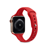 Apple Watch 42mm | Apple Watch (42/44/SE/45/46/49mm) - ICON™ Tynd Classic Silikone Rem - Rød - DELUXECOVERS.DK