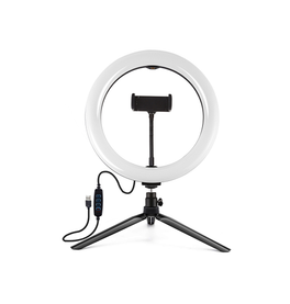 Ringlight | DELUXE™ - Pro Compact Ringlys Stander Stativ M. USB - Sort - DELUXECOVERS.DK